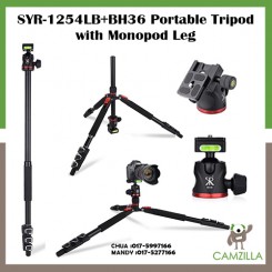 SYR-1254LB+BH36 Portable Tripod with Monopod Leg